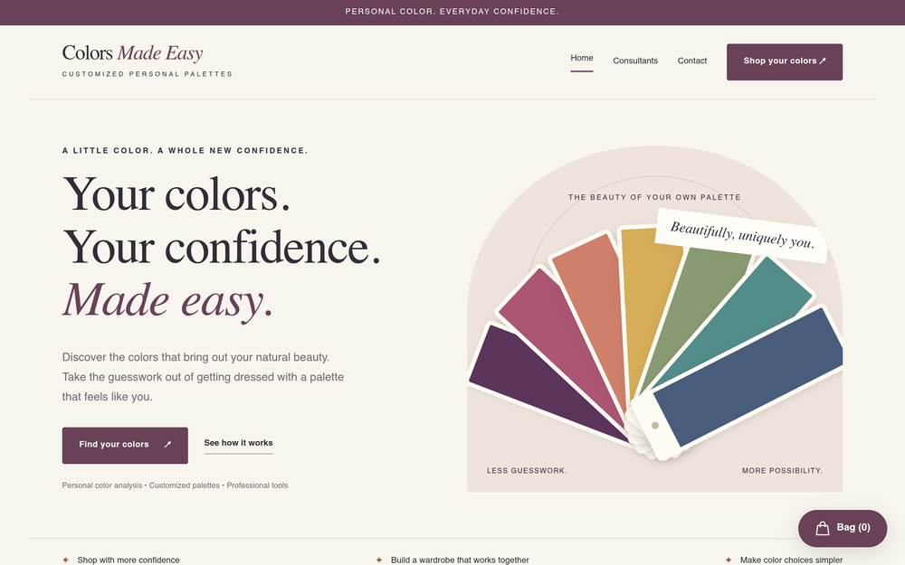 Website preview for Colors Made Easy